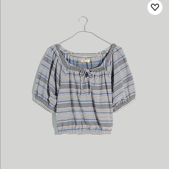 T-shirt Manches Courtes Madewell Femme - Jacquard Frangé Ivoire - Taille M - Neuf Avec étiquettes
